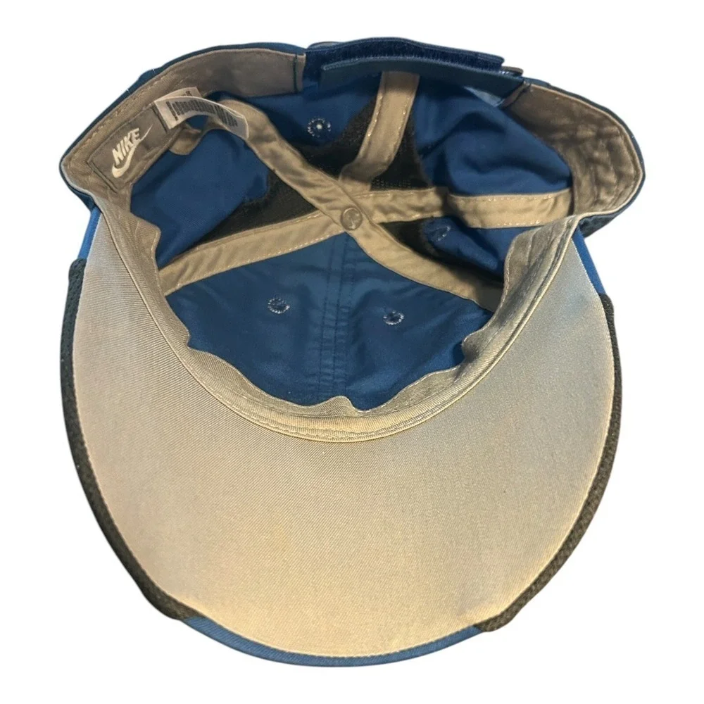 Nike Hat Cap Swoosh Spellout Blue 1 Size Adjustable Hook Loop - Picture 5 of 5